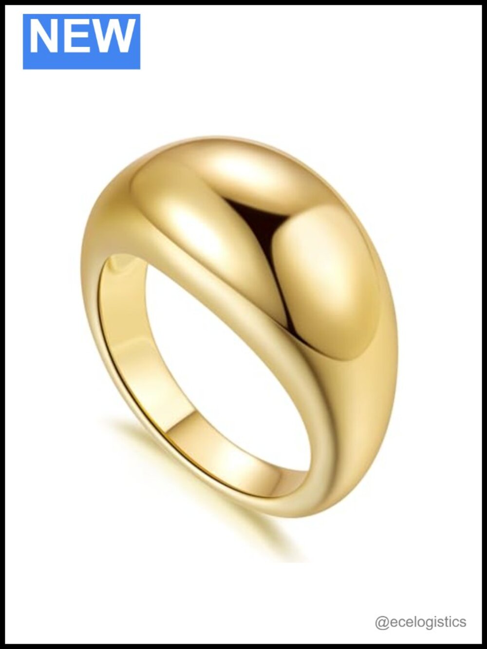 14k gold plated chunky non tarnish band ring